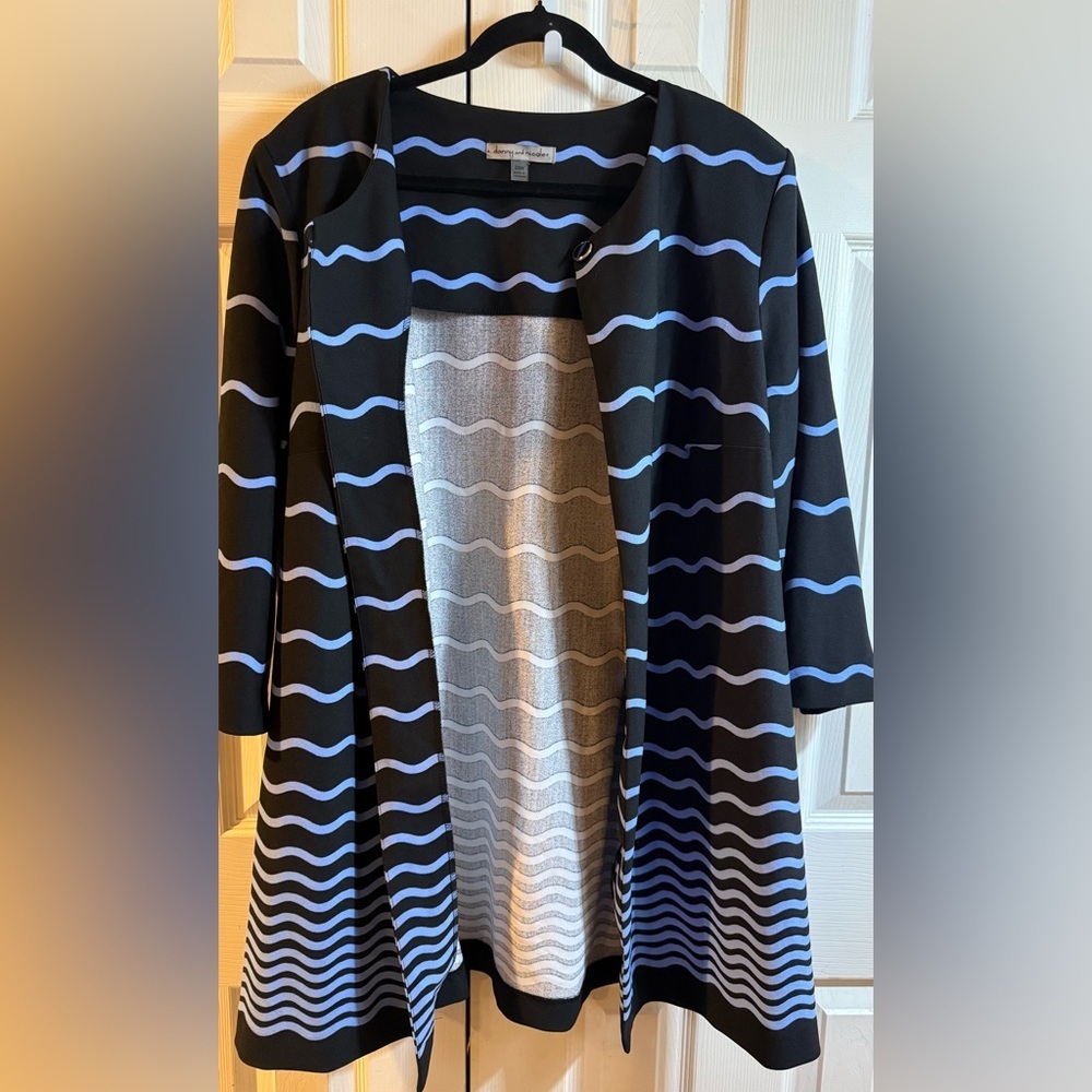 Danny & Nicole Black and Blue Striped Jacket - Picture 2 of 7